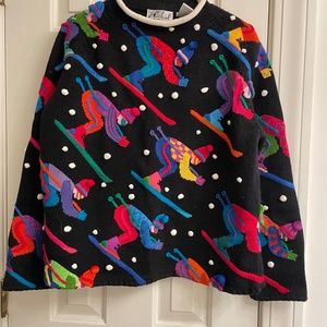 Vintage Michael Simon Black Ski Alps Sweater